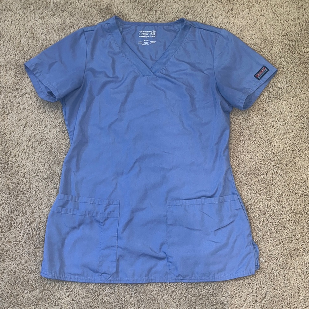 Light blue scrub top
